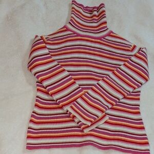 GAP Colorful Striped Turtleneck Sweater
